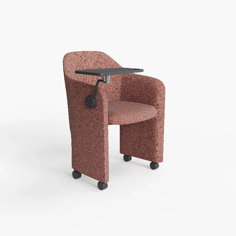 

Foldable writing board, flat panel, upholstered armchair, Nordic design school library, self-study office, conference room