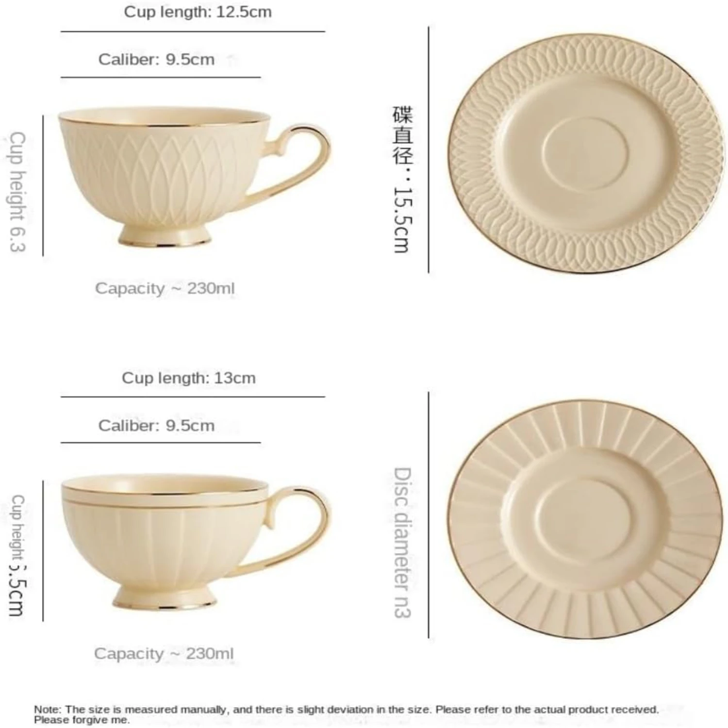 Perfect Duo Elegant Nordic-inspired Embossed Ceramic Tea Cup Saucer Set Featuring Relaxing European-style Intricate Lined Detail