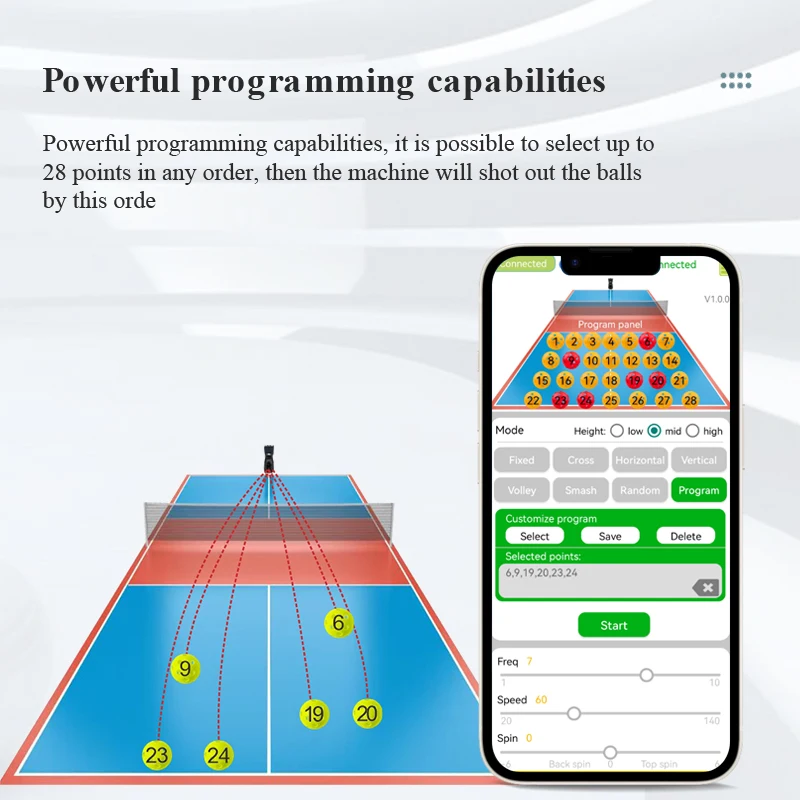 Professionele werpmachine Training Pickleball Machine App en afstandsbediening
