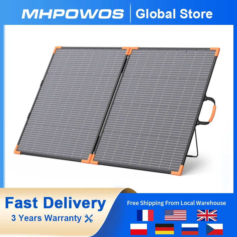 

MHPOWOS 200W Foldable Solar Panels Cell Portable Solar Charging Panel Complete Kit Outdoor Tourism Camping Power Station