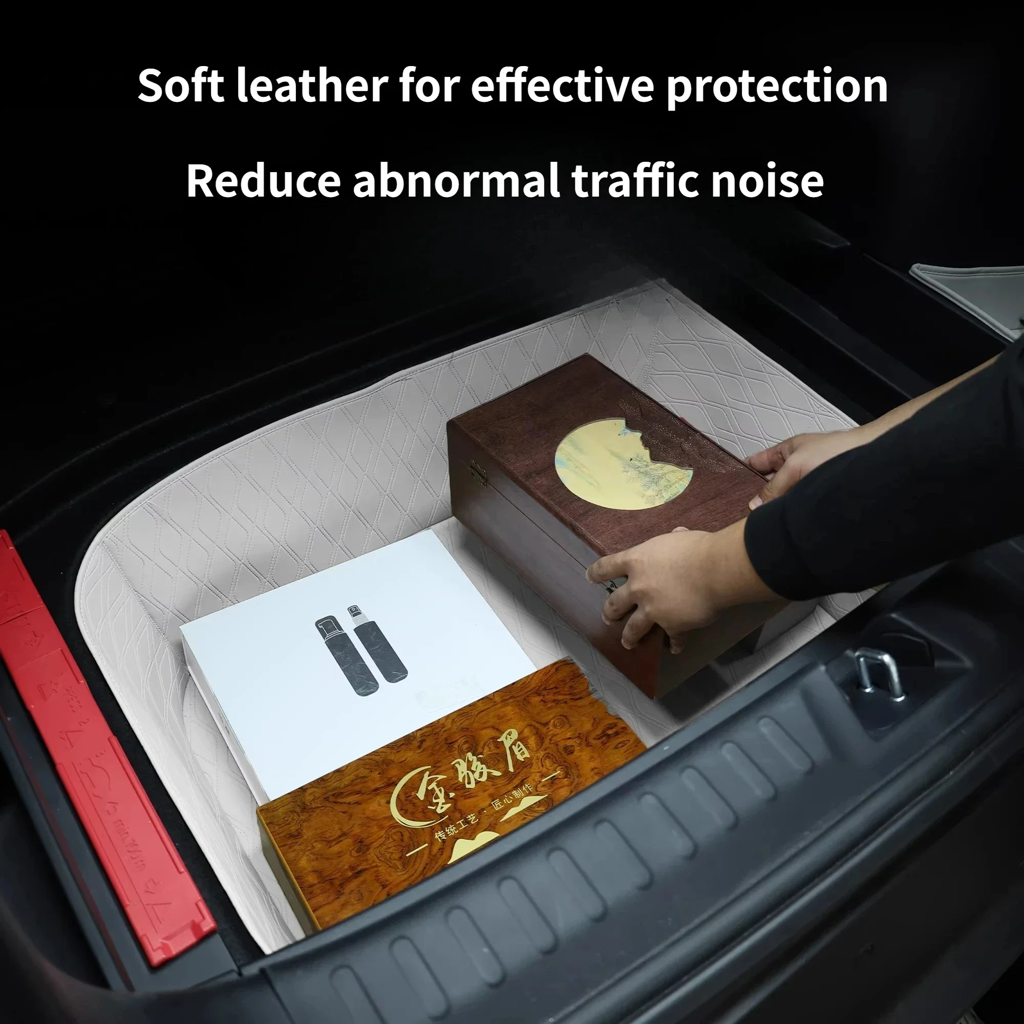 Trunk Lower Layer Storage Pocket for Changan Qiyuan Q05 NEVO Q05 2026,Waterproof Cargo Organizer Car Interior Modified Accessory 5