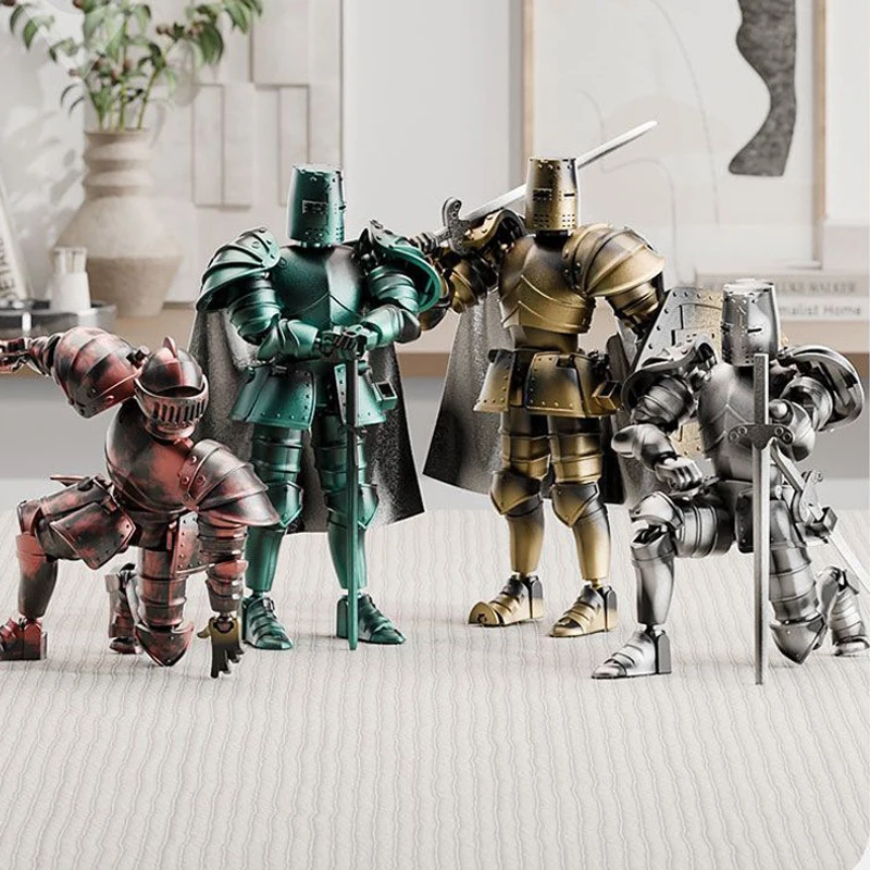 فارس القرون الوسطى متعدد المفاصل المنقولة لتقوم بها بنفسك عمل أرقام السيف المحارب روبوت السيف درع التجمع لعبة الأطفال هدية عيد #6