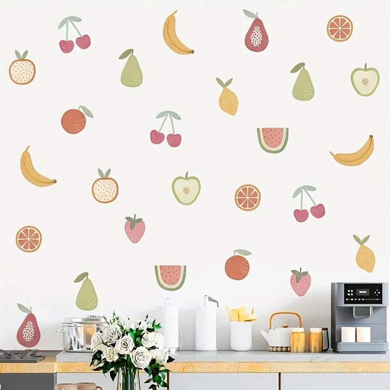 

Cartoon Creative Fruit Cherry Lemon Wall Sticker Child Room Wall Art Decal Kids Room Kitchen Restaurant Vinyl Living Home Decor