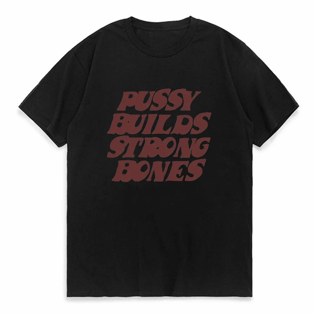 

Pussy Builds Strong Bones Rapper Playboi Carti T Shirt Vintage Hip-Hop Oversized Men's Short Sleeve Cotton T-Shirts Casual Tees