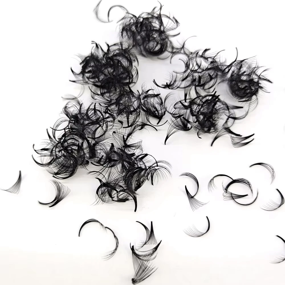 HBZGTLAD1000/500 Fans Thin Pointy Base Premade Fans Loose Fans 5/10/20D Volume Lash Sharp Narrow Stem Cluster Eyelash Extension