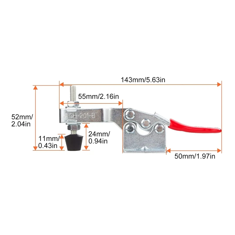 6 шт. тумблер GH-201B быстроразъемный инструмент горизонтальные зажимы регулируемые зажимы защелка инструментальный аксессуар
