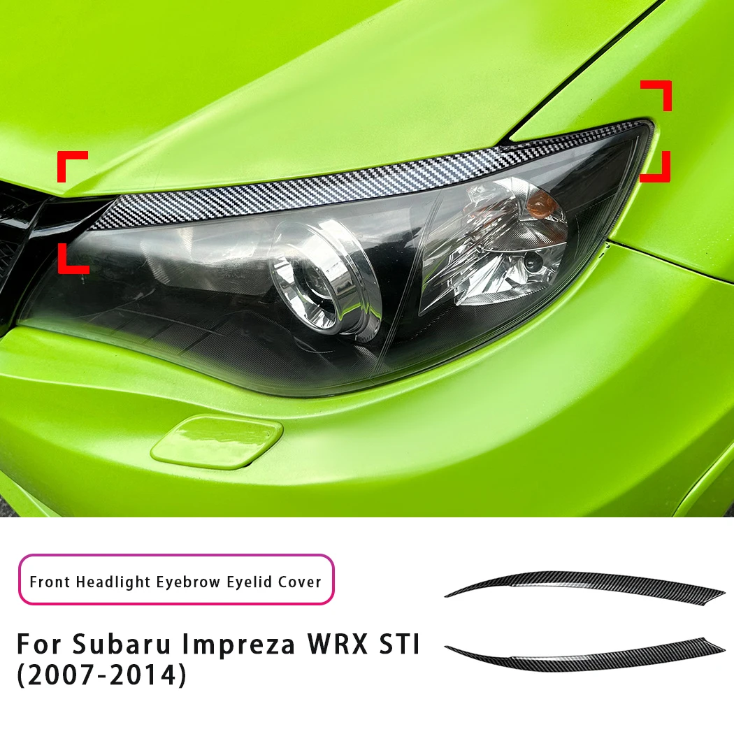 2Pcs Headlight Cover Eyelid Eyebrow Gloss Black Headlight Eyelids Car Body Kit Accessories For Subaru Impreza WRX STI 2007-2014
