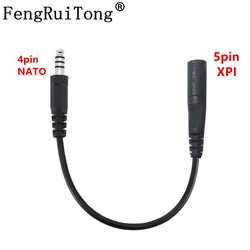 For Peltor xpi 5pin to NATO Wiring Adapter for Military Headsets Adapter Cable 5pin xpi to NATO Adapter Plug-in Adapter