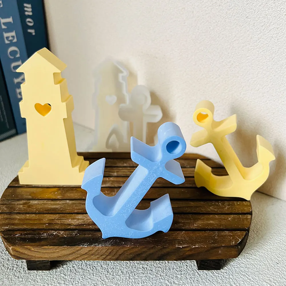 Love Lighthouse Silicone Mold Turtle Anchor Aromatherapy Plaster Ornament Mold Epoxy Resin DIY Marine Culture Decoration