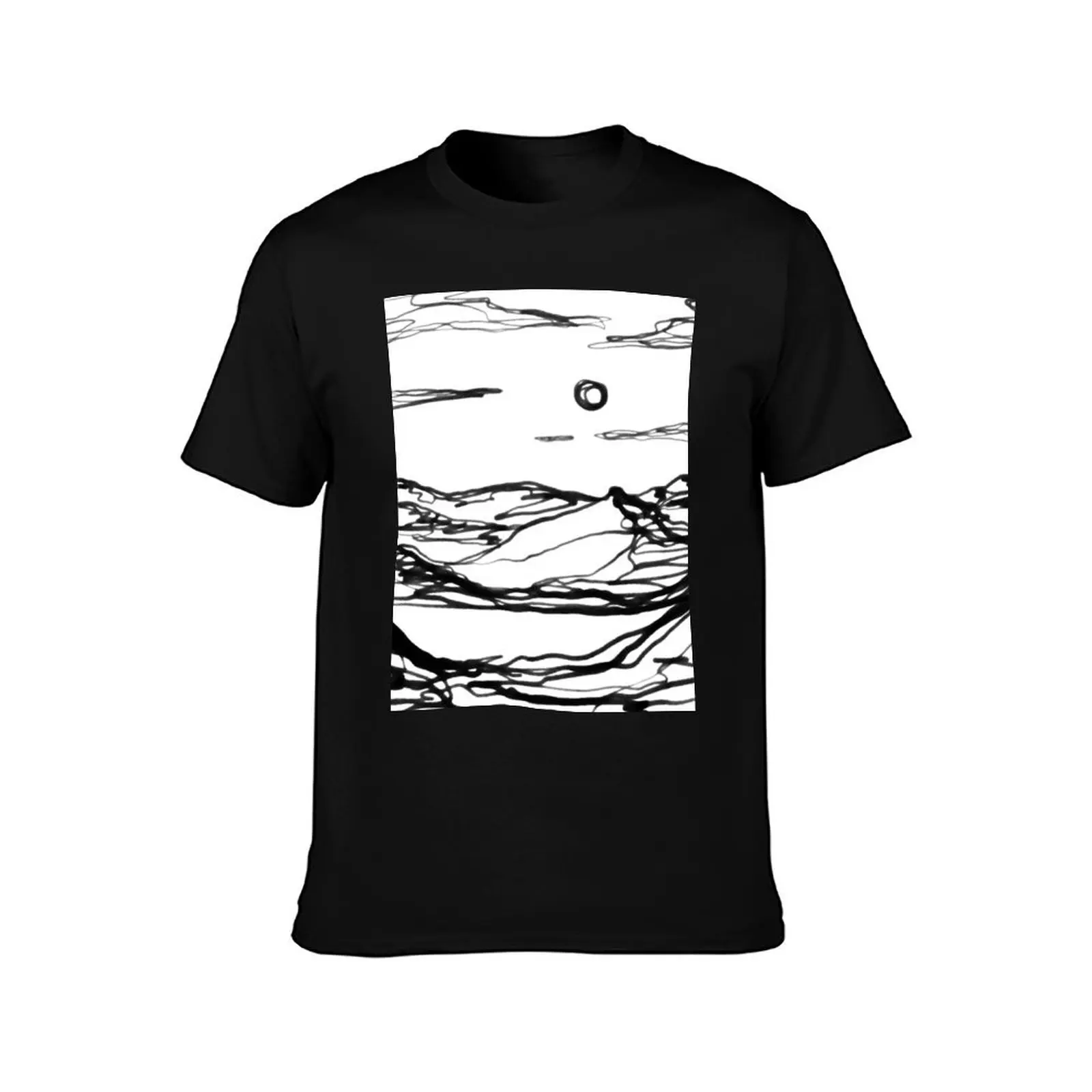 Black and White Landscape Monochromatic nordic art T-Shirt vintage graphic tee cheap stuff funny t shirts men