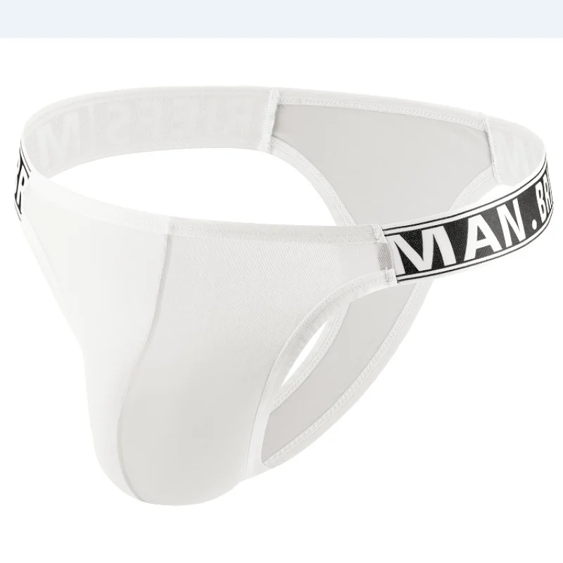 رجل حزام رياضي منخفضة الخصر ثونغ رقيقة تنفس سلسلة مثير رسالة مطبوعة شفافة الحقيبة Cuecas أوم G سلسلة بيكيني Hombre #4