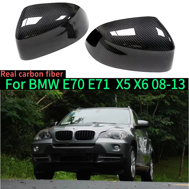 Oem para bmw e70 e71 x5 x6 real fibra de carbono espelho lateral cobre substituição atualização personalizada modificação 07-13