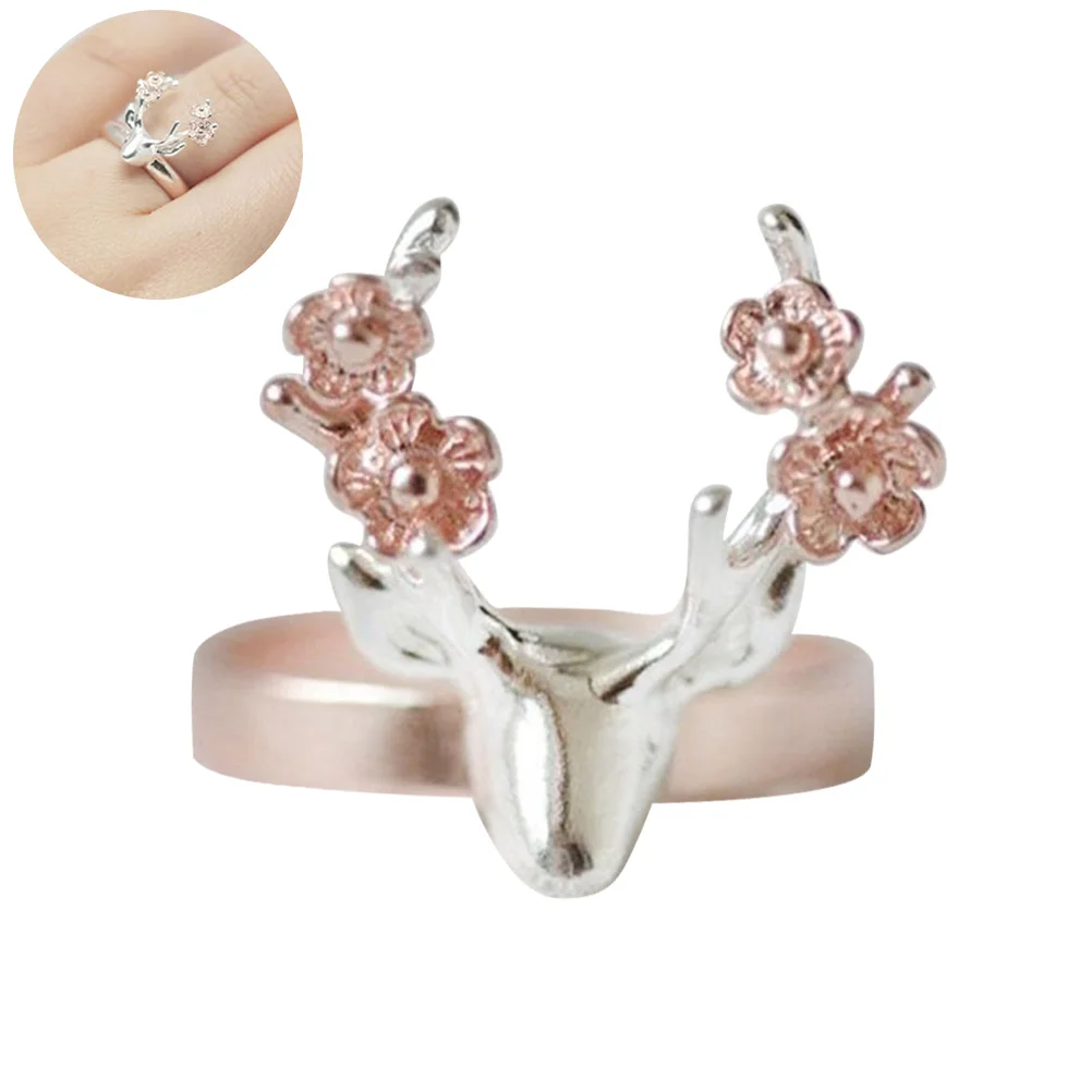 

Deer Antler Ring Copper Christmas Charms for Jewelry Reindeer Finger Miss Presents
