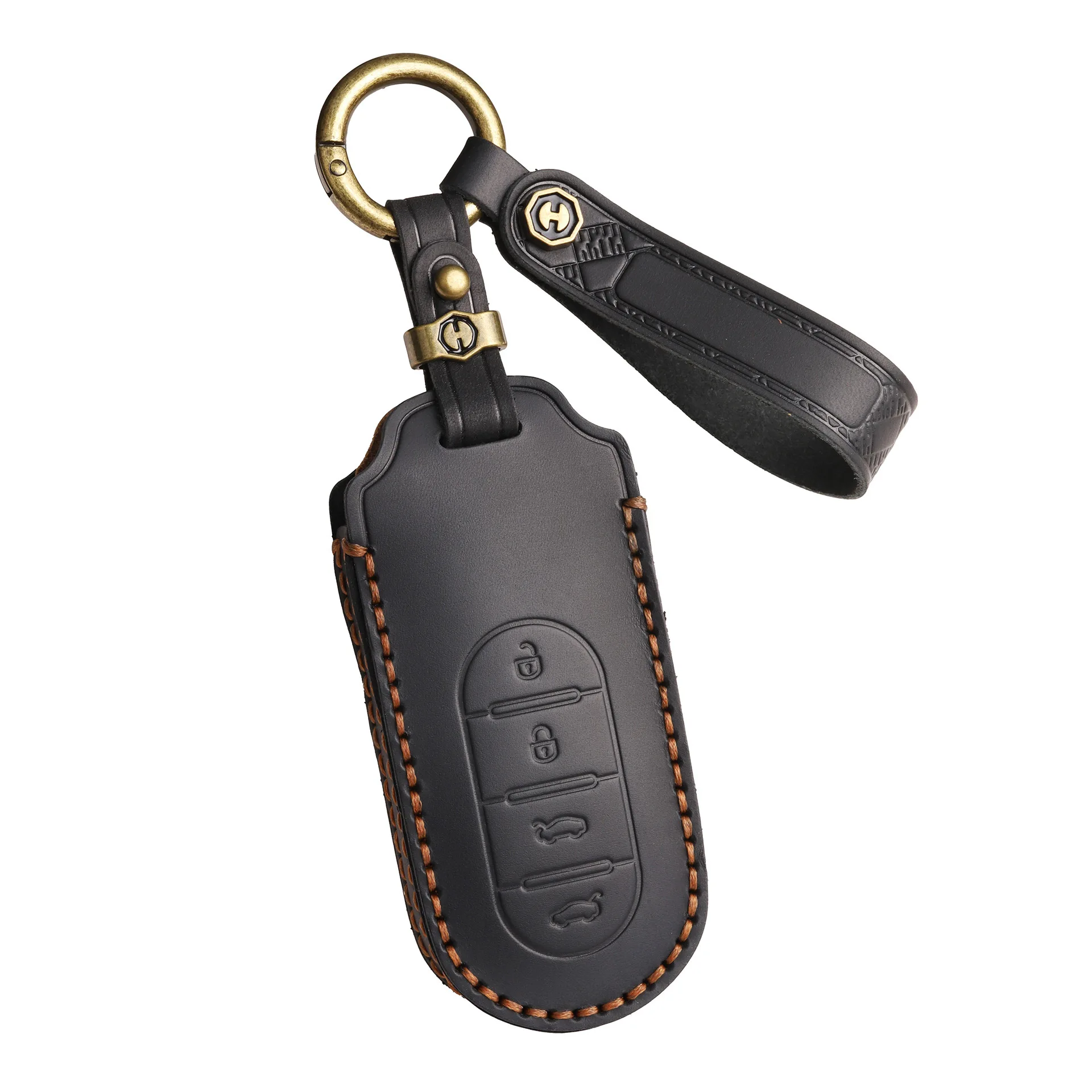 Leder-Autoschlüsselhülle für Mercedes-Benz SMART Elf 5 2024 2025 Schlüssellose Fernbedienung Schutzhülle Zubehör – Detail 14
