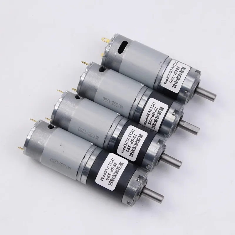 Planetary Gear 28GP-395 DC Reduction Motor 12V 24V Adjustable Low Speed 12RPM-1600RPM PWM Micro Electric Small Motor All Metal