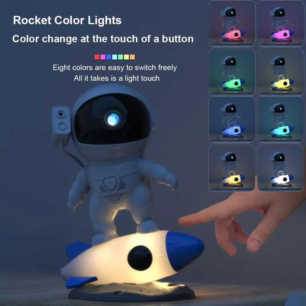 Rocket Astronaut Galaxy Planetarium Projector Night Light Starry Sky Projector with 4K Replaceable 13 Galaxy Discs Kids Gift