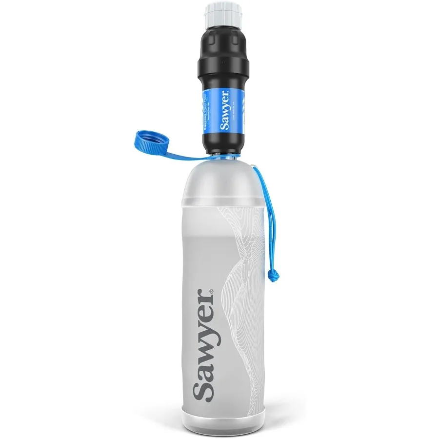 Sistema de filtragem de água para aventuras ao ar livre Nylon leve com detalhes azuis Design compacto e portátil para On-t