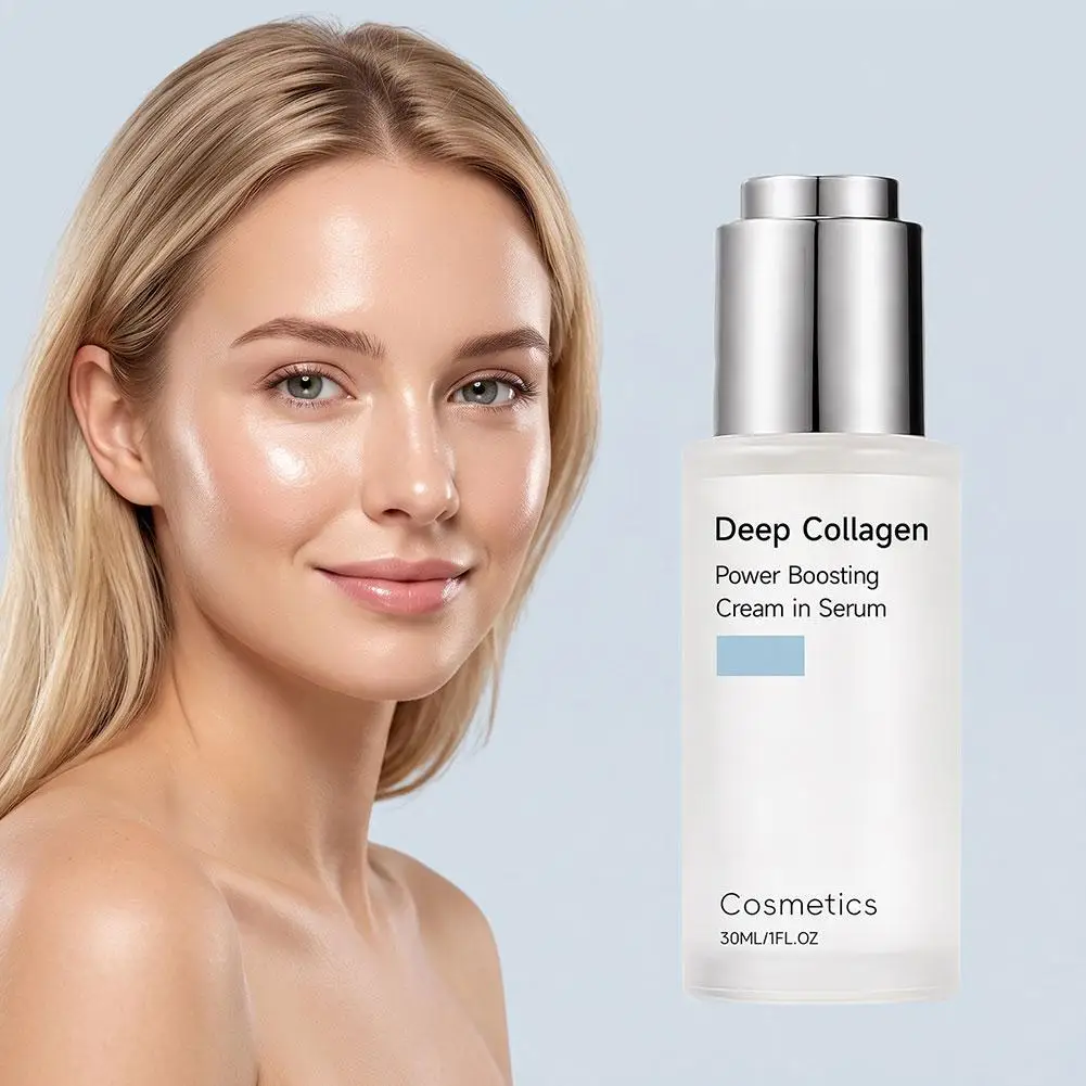 Deep Collagen Power Boosting Cream Face Serum 30ml – Hydrating Moisturizer Face Essence for Revitalizing & Smooth Skin Care