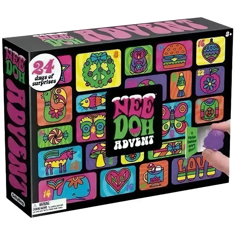 NeeDoh 2026 Advent Calendar, 24 Pieces, PVC 3D Fidget Doll, Christmas Countdown Calendar, New Year's Surprise Gift