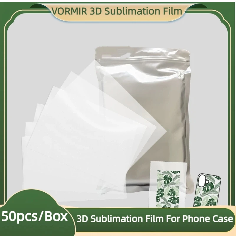 

VORMIR 50pcs A4 3D Sublimation Film PET Thermal Heat Press Transfer Printing For iPhone 17 DIY Mobile Phone Case Printer Machine