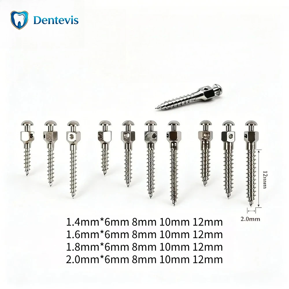 10Pcs Orthodontic TAD System Self-Drilling Titanium Mini Implants Bone Anchorage Value Kit for Dental Braces Treatment