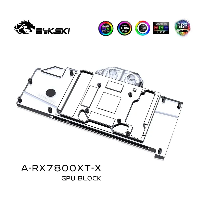 Imagem -03 - Bykski-bloqueio de Gpu de Refrigeração a Água para Amd Radeon Rx7800xt Placa de Vídeo de Edição de Referência Cobertura Completa Radiador de Cobre A-rx7800xt-x