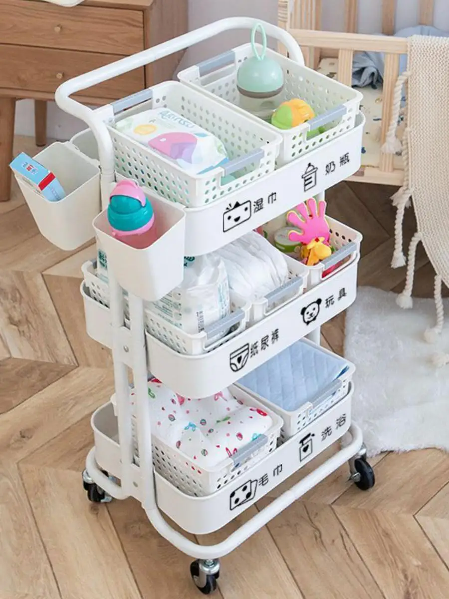 

Новая мобильная кухонная тележка-органайзер для овощей, туалетных принадлежностей и закусок, многоярусная напольная маленькая тележка-стеллаж для хранения