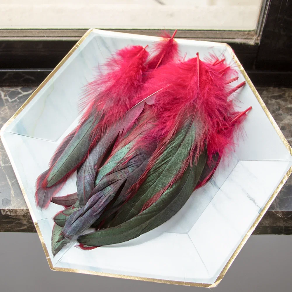 50/100Pcs Natural Blue Cock Feathers 15-20cm/5-7inch Pheasant Rooster Feather for DIY Crafts Making Jewelry Clothes Accessories