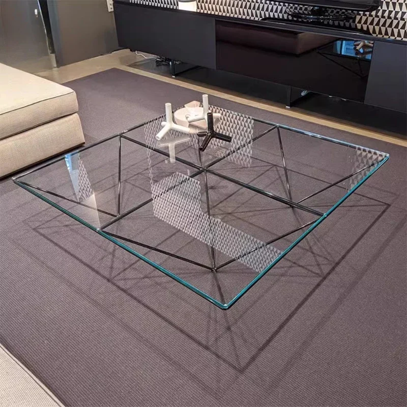 

Transparent Clear Coffee Table Small Nordic Aesthetic Design Glass Coffee Table Glass Living Room Service Mesas Bajas Furniture