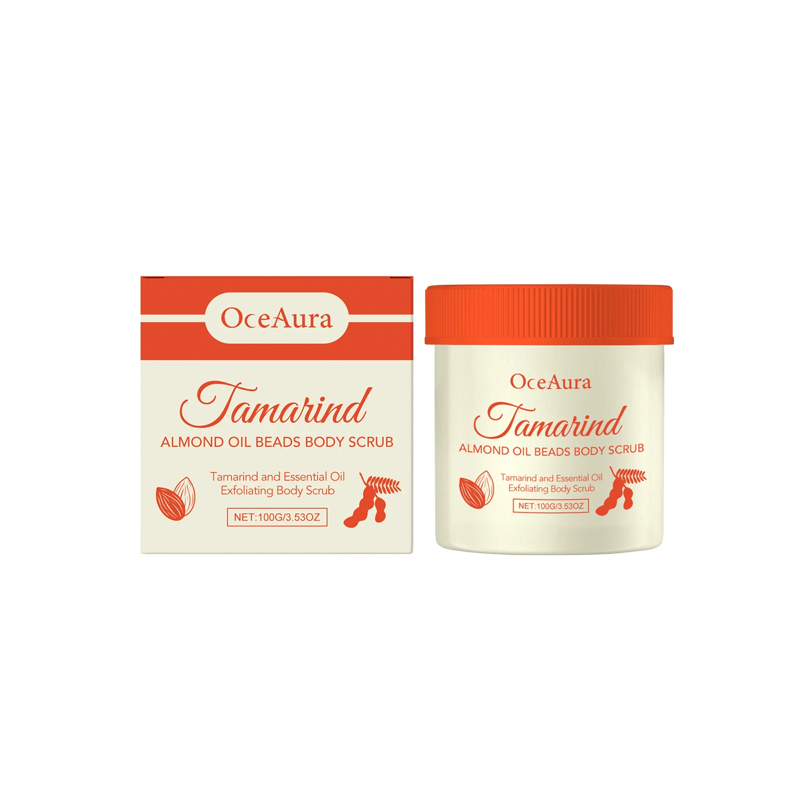 Exfoliating Body Scrub Tamarind Almond Extract Deep Cleaning Shrink Pores Blackheads Remover Whitening Dull Skin Peeling Scrub