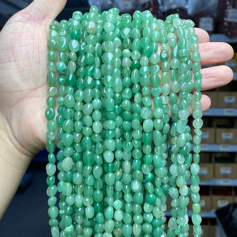 Perles d'aventurine verte naturelle irrégulières de 8-10 mm, perles intercalaires pour la fabrication de bijoux, collier, bracelet, accessoires DIY, 15 pouces