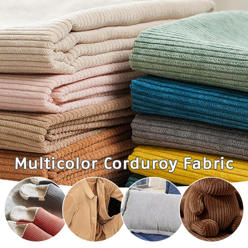 Rib Corduroy Fabric Solid Color for Sewing Shirts Hoodie Clothing Padded Corduroy Jackets Trousers Velvet Fabrics by Half Meter