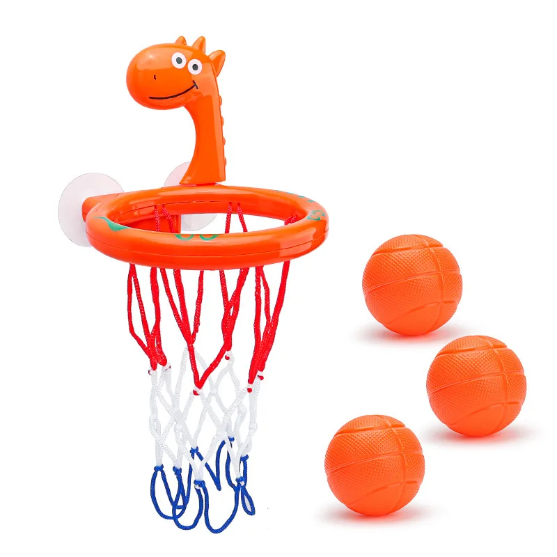 Baby Bath Ball Toy Throw Basket Toys Toddler Bathtub Water Play Summer Pool Toyset Mini Cute Little Dinosaur Basketball Toy Gift