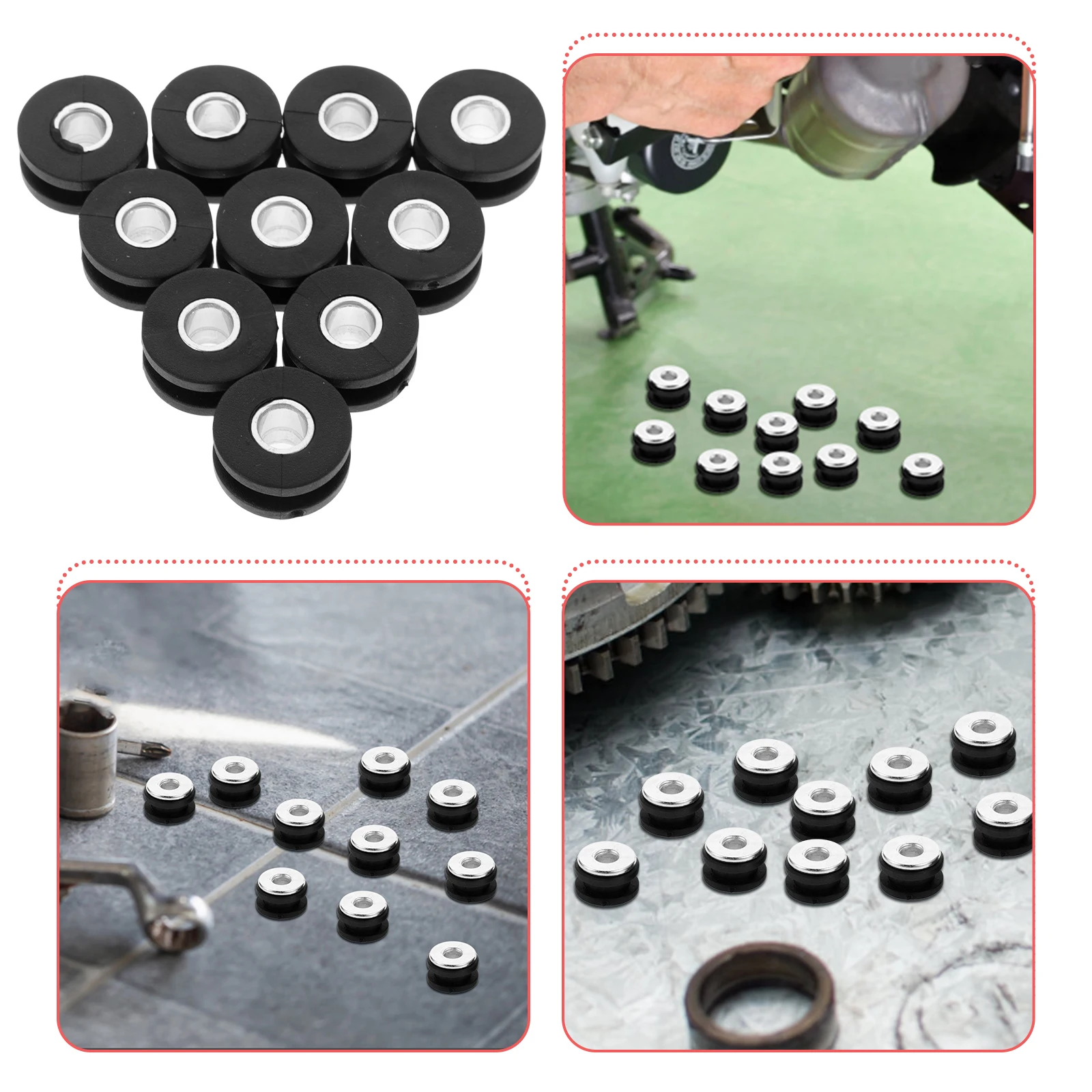 

8pcs Motorcycle Washer Kit Shock Absorption Rings Rubber Steel Rear Damping Buffer Bushing Gasket Compatibility Various Models
