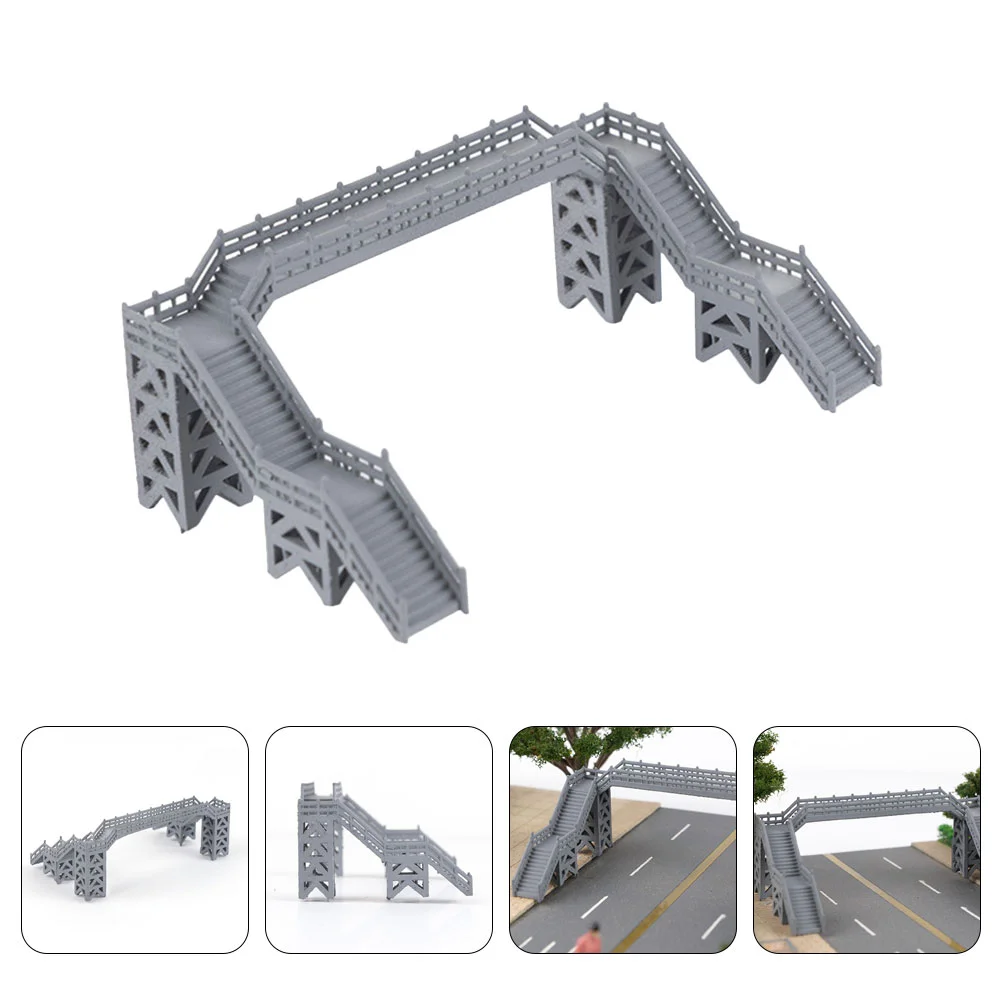 Terrarium Model Pedestrian Bridge Building Decoration Footbridge Mini DIY Material Grey