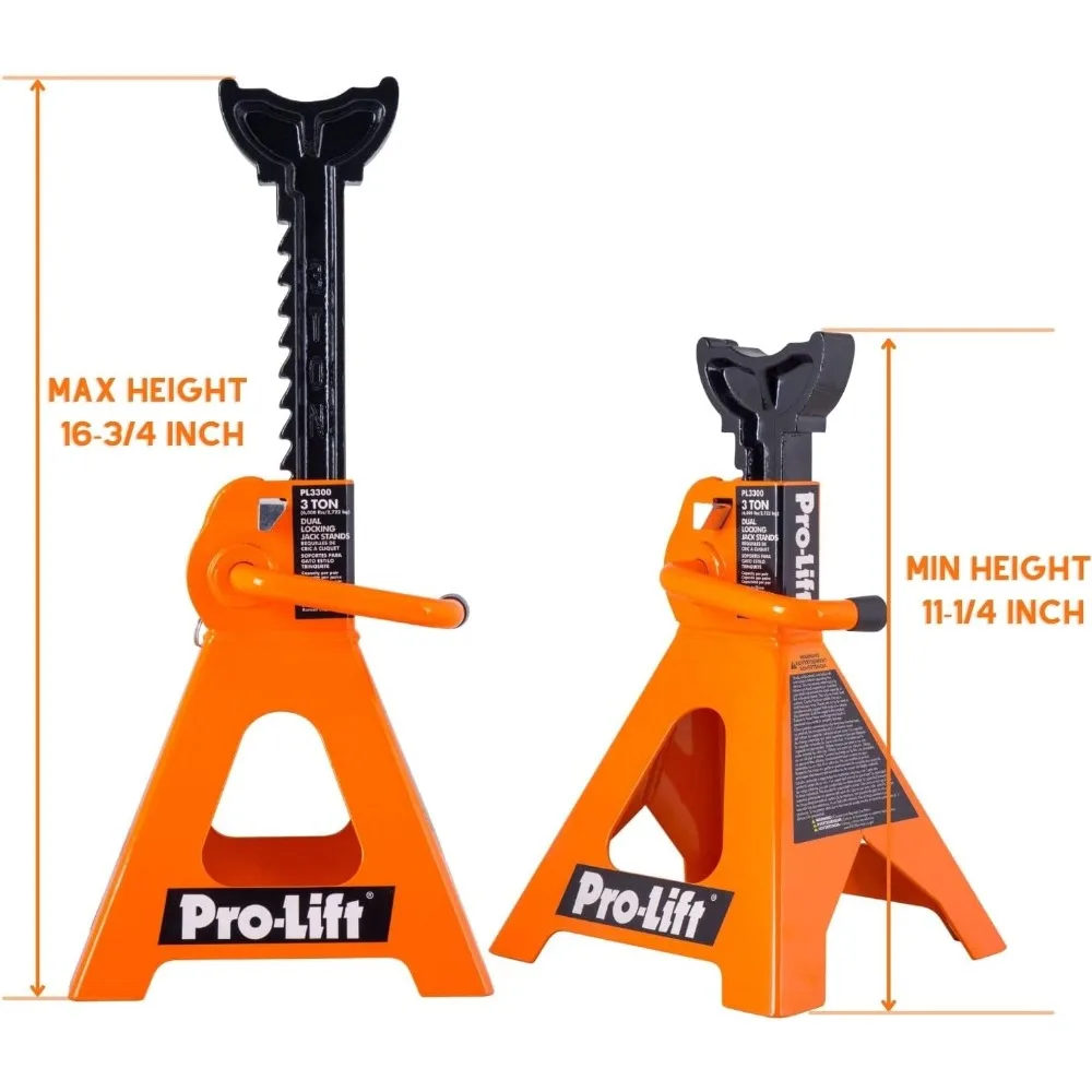 Double Pin Jack Stands with 3-Ton Capacity