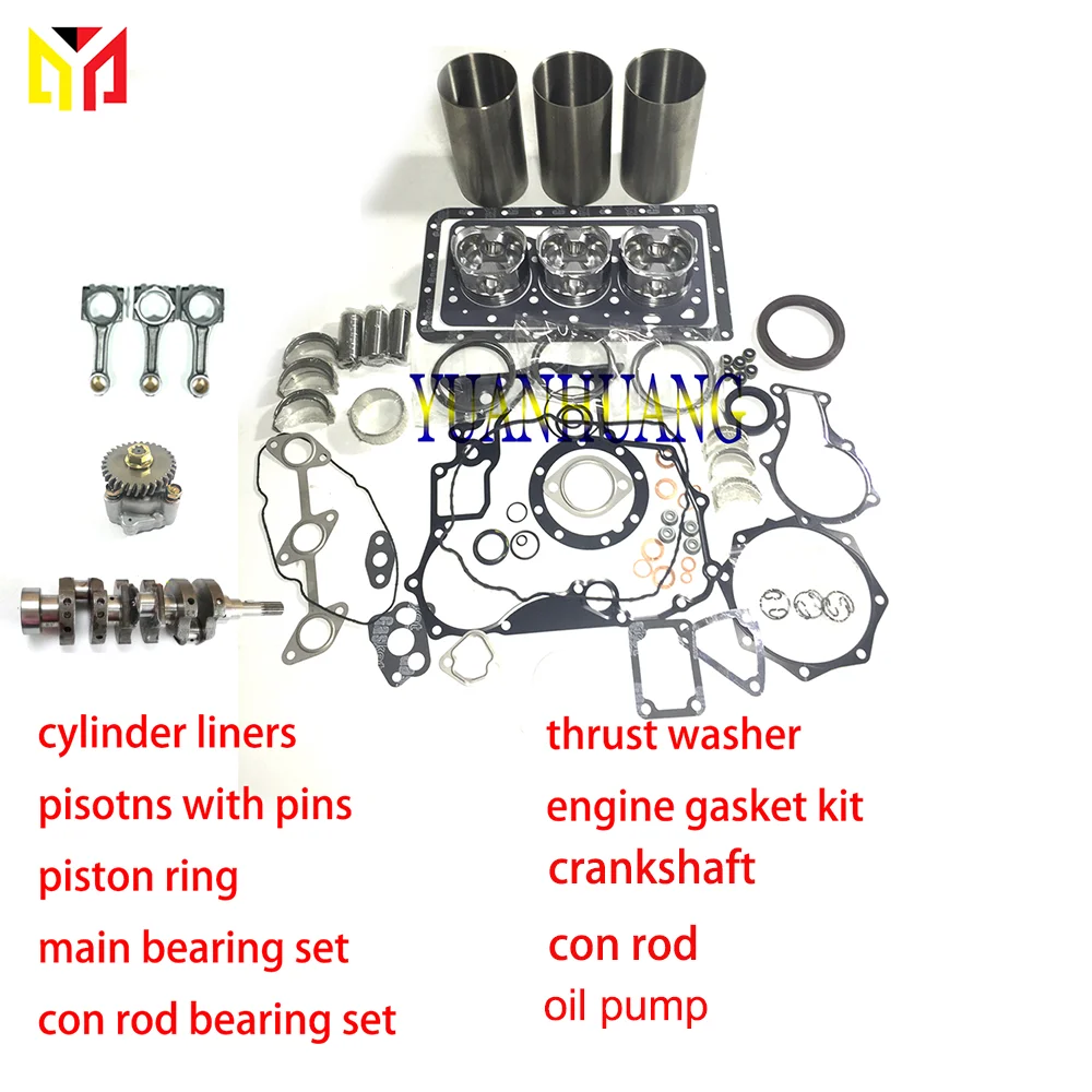 

D902 Engine Rebuild Kit & Crankshaft & Oil Pump Overhual Gasket Set For KUBOTA Excavator Tractor Liner Piston Ring Rearing