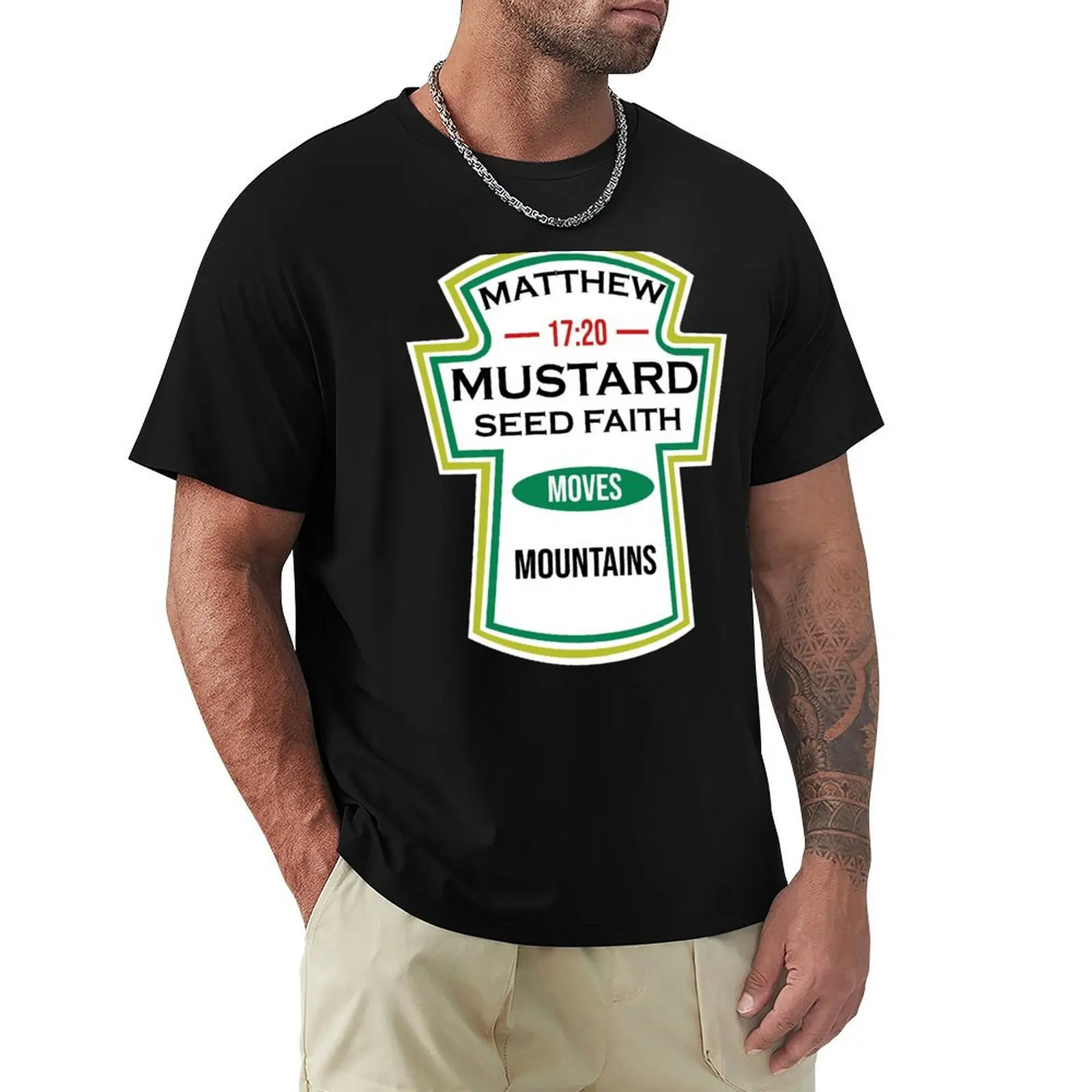 Christian Parody Tee Mustard Seed Faith Condiments T-Shirt rapper graphic tees graphic t shirts mens graphic t-shirts anime