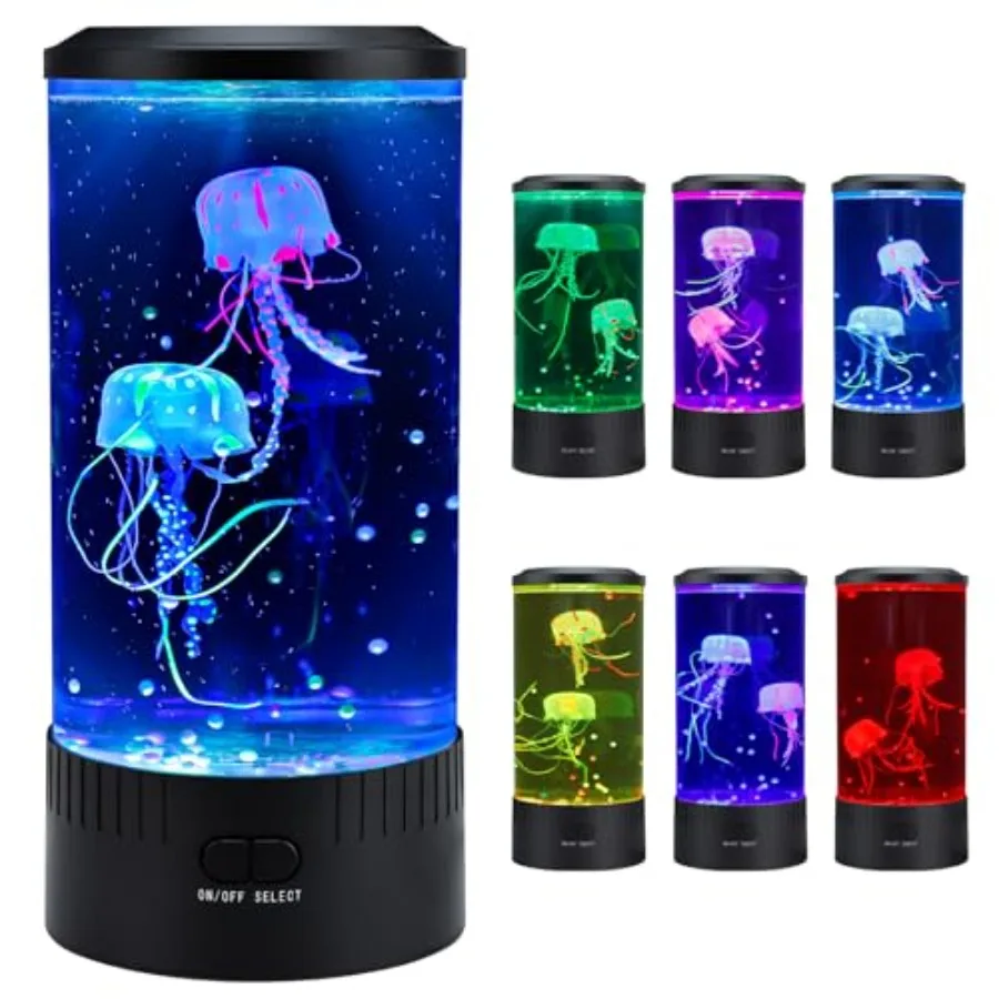 

Jellyfish Tank Table Lamp Remote Control with Color Changing Light Gift for Men Women Home Deco for Room Mood Light for Relax
