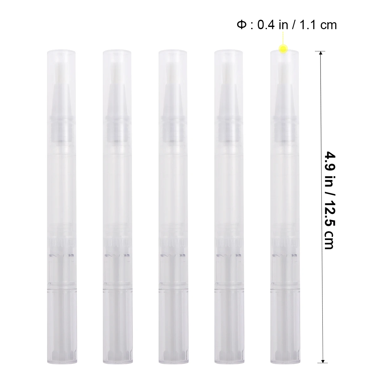 5 قطعة قلم زيت الأظافر الشفاف فارغ 3 مللي فرشاة تلميح قضيب لزيت تغذية الأظافر ملمع الشفاه الزيوت الأساسية رمش