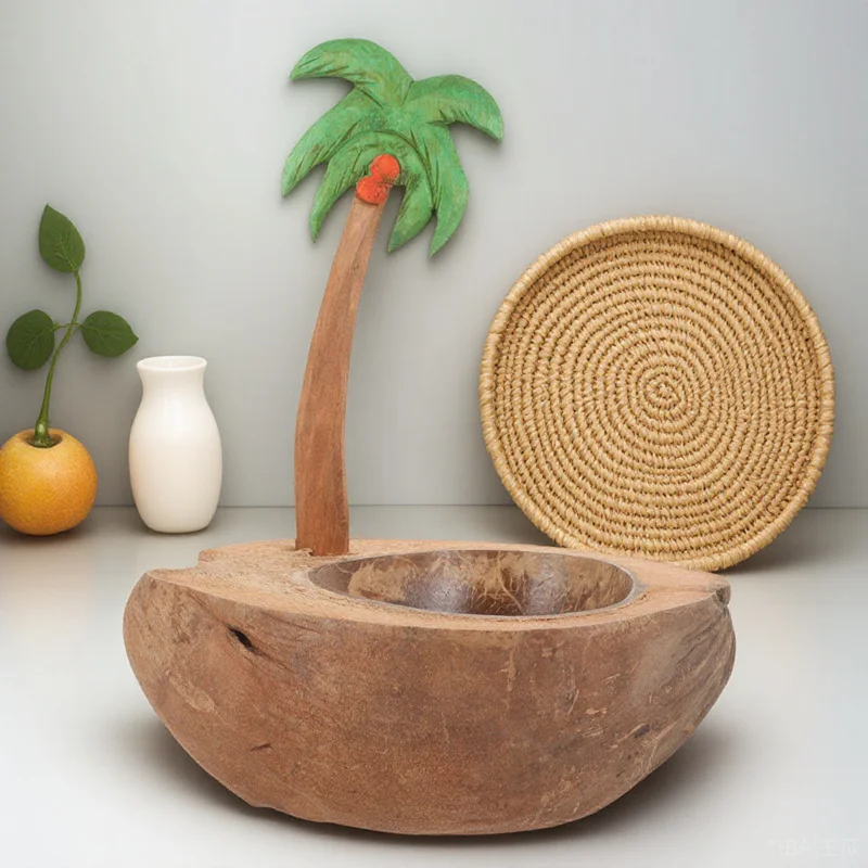 

Boat-Shaped Coconut Shell Holder Portable Taper Candlestick For Tabletop Decor Wedding Party Centerpiece Home