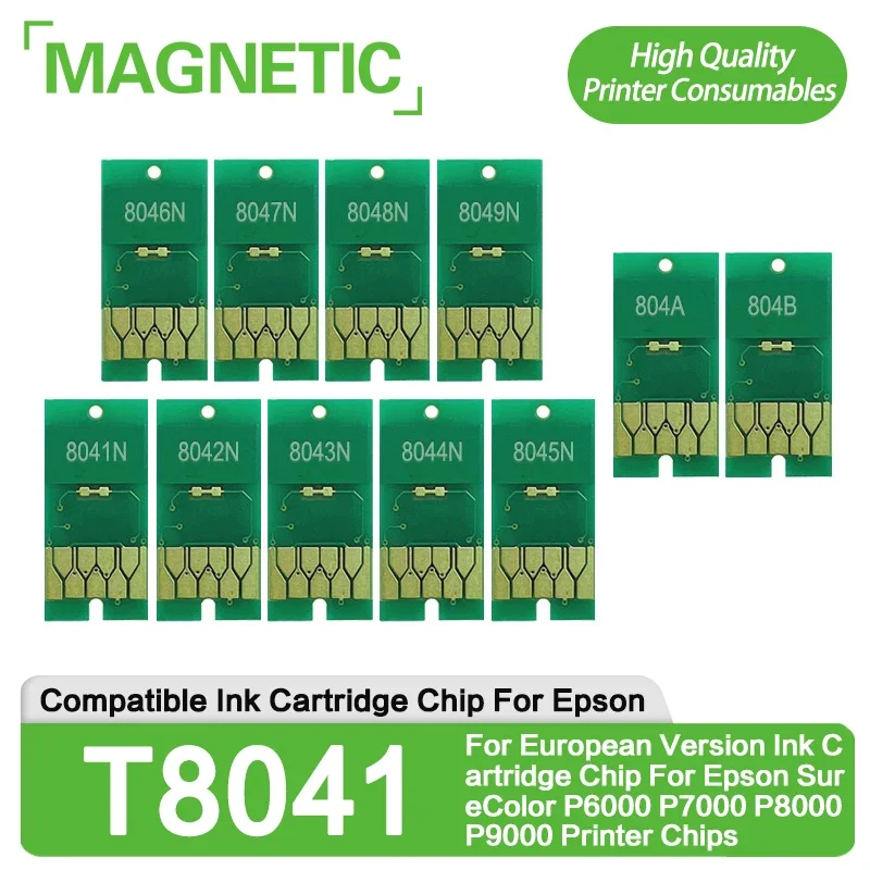 T8041-T8049 T804A T804B T804D For European Version Ink Cartridge Chip For Epson SureColor P6000 P7000 P8000 P9000 Printer Chip