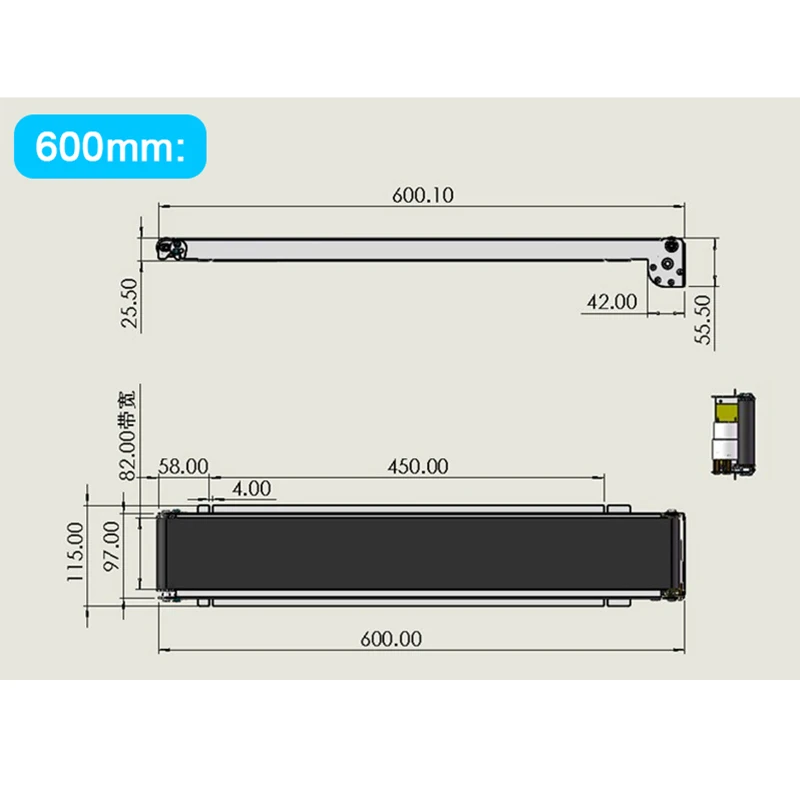 Mini Conveyor Belt 460mm Stainless Steel Frame PU Belt 24V Vending Machine Automatic Track Cargo Lane Channel No Power