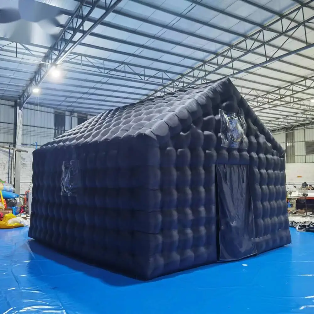 Commercial Black Portable Inflatable Nightclub Tent Cube Night Club Marquee Disco House Vip Lounge For Wedding Party