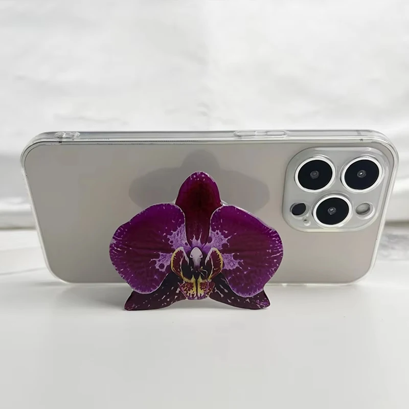 蘭アクリル携帯電話ホルダー大花デスクトップエアバッグ電話ホルダー折りたたみリング電話サポートエレガントな甘い電話スタンド