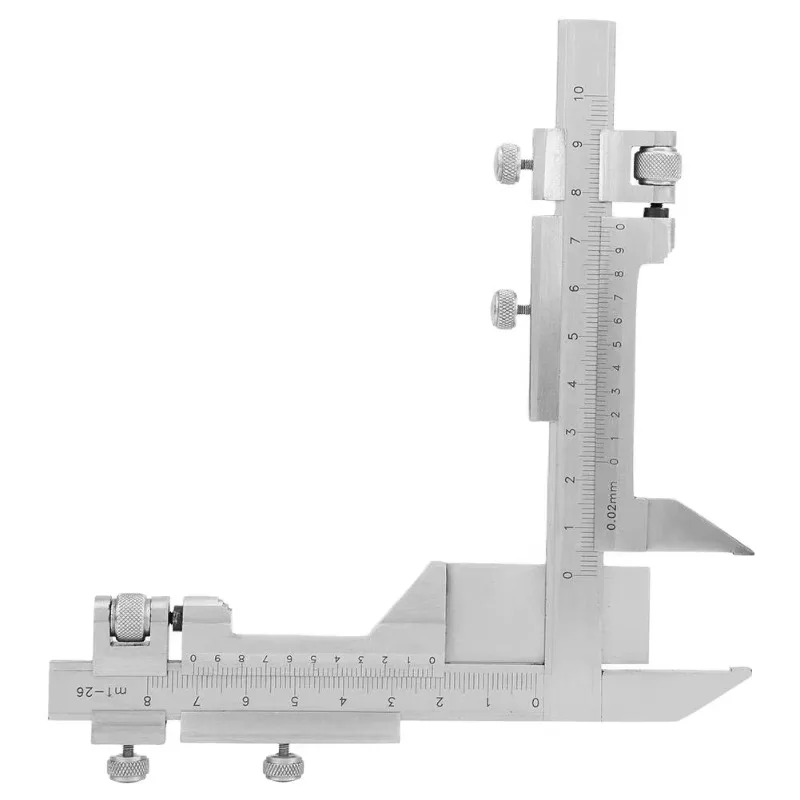 M1-26 Stainless Steel Height Vernier Caliper Gear Tooth Vernier Caliper Altitude Slide Gauge Marking Ruler