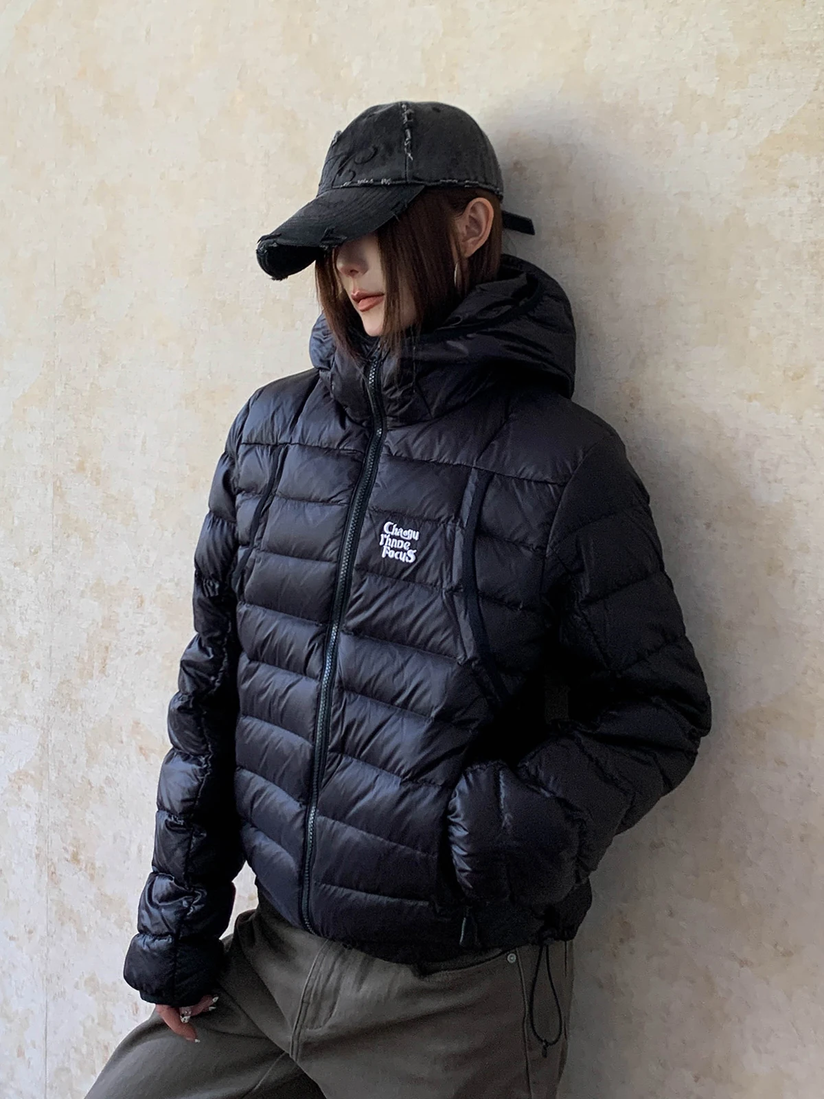 

Легкая женская пуховая куртка Aket American Sle mat Design с капюшоном, дышащая, теплая, белая, с наполнителем из перьев