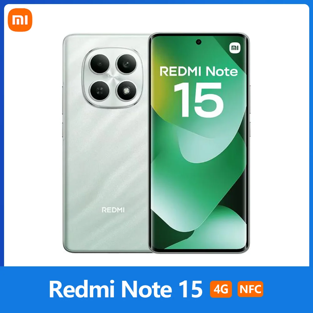 Xiaomi Redmi Note 15 4G, NFC, MediaTek Helio G100-Ultra, 6.77 inches, 120 Hz, 108 MP Camera, 6,000 mAh Battery, IP64