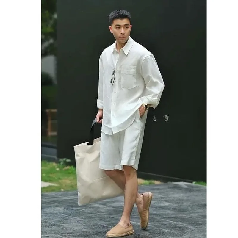 Summer Casual Set Lyocell Line - Mens Fashion Trend บทวิจารณ์และราคา