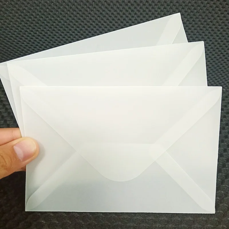 50pcs/lot 16*11cm Semi-transparent Sulfuric Acid Paper Envelopes for DIY Postcard /Card Storage, Wedding Invitation European